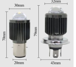 Lampu LED LASER Utama Motor Mobil H4 H6 P15D 2 Warna Putih Kuning AC DC