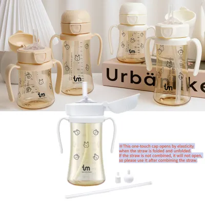 [Korea] Authentic TOVI&MOLLY GROSMIMI compatible DOTBUNNY DOTRAMI Straw Cup Feeding Bottle Spill Proof no Spill Magic Sippy Cup with Straw with Handle for Baby and ToddlerㅣWIDE NECKㅣ PPSU BPA Free 180ml / 280ml Customizable