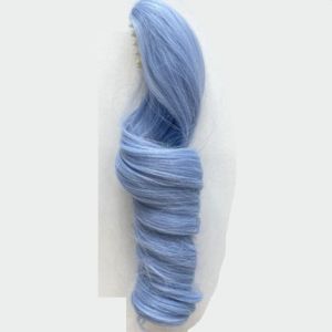 COUPLECOL Tóc đuôi ngựa Tóc Giả sợi hóa học búp bê cotton Kẹp Tóc Xoăn Dài Tóc búp bê BJD SD Kẹp tóc đuôi ngựa Xoăn Dài Màu tím Tóc đuôi ngựa Xoăn Dài búp bê Búp bê vải lông