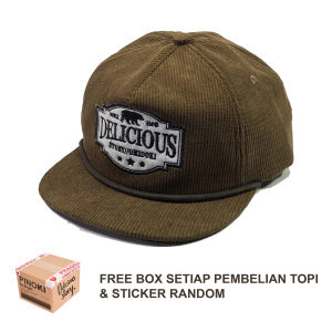 Topi Rope Hat Corduroy Omidoki Topi Baseball Caps Brown/coklat