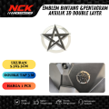EMBLEM MOTOR LOGO BINTANG 3D TIMBUL BINTANG PETIR AKRILIK MIRROR SUDAH SAMA PEREKAT. 
