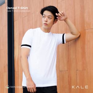 Kale DENZEL WHITE / Kaos lengan pendek pria cotton combed  30S