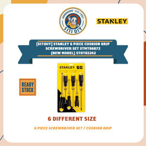 [SitiDIY] Stanley 6 Pcs Grip Screwdriver Set | Set Pemutar Skru Genggaman 6 Keping STMT66672 (Model baharu) STHT65242
