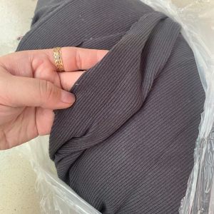 1 Mét Vải Thun Gân Borip May Bo Loại Dày Màu Xám Đậm Khổ 1m6 Hàng Công Ty