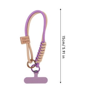 Mobile Phone Lanyard / INS Fashion Anti-lost Polyester Double Rope Phone Lanyard / Short Handheld Phone Case Wrist Rope
