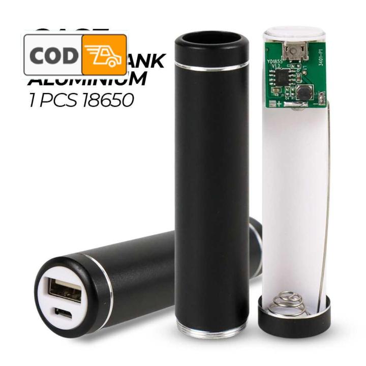 Case Powerbank 1 Port Aluminium Mini Baterai 18650 DIY Power Bank Pengisi Daya Batre Gadget Handphone Smartphone HP Elektronik