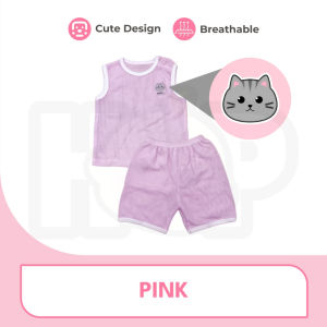 [0-24M] EMI Eyelet Baby Clothing Set Newborn Kids Soft Cotton Comfortable Boy Girl Outfit Wear Baju Lubang Kanak-kanak