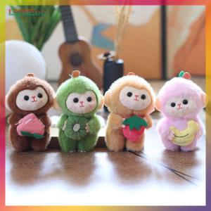 SHPYHT Cartoon Cute Fruit Monkey Plush Toy Keychain Stuffed Animal Doll Keyring Lovely Backpack Pendant Car Key Holder Decoration Gift