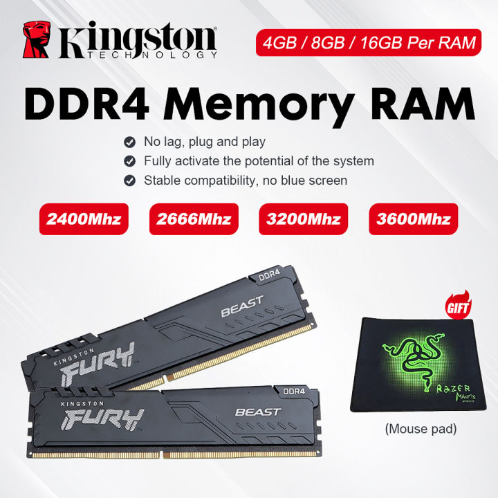 Ddr4 Ram Memory Module Kingston Beast Series DDR4 RAM Memory Module 4GB 8GB 16GB 2400MHz ...
