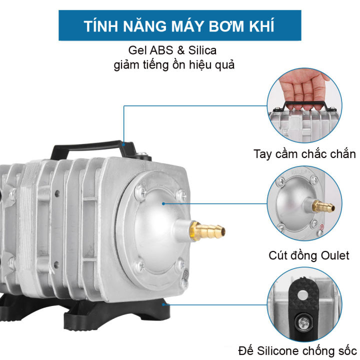 Máy sục sủi oxy HAILEA nuôi cá cảnh, tôm, hải sản | Máy thổi khí bền bỉ ...