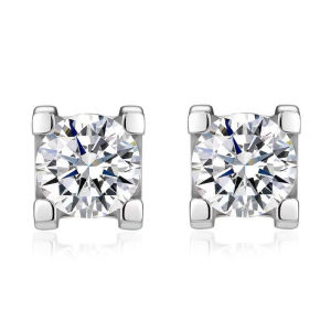 QUEENSUN18k Gold Lab Grown Diamond Earrings Bullhead Earrings Square Earrings Sparkling Earrings Customized Diamond Earrings牛头耳钉