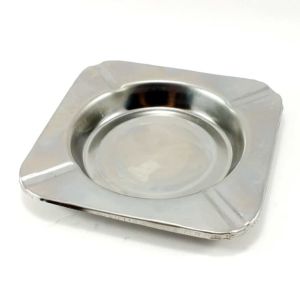 Asbak Stainless/Asbak Murah kotak/bulat 10cm UNTUK MOBIL DAN DI RUMAH