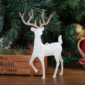 2025 New Crystal Deer Christmas White Gold Sparkling Home Table Decoration