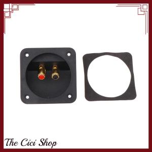 [The Cici Shop] Speaker Box Rear Back Panel Wiring Terminal Plug Round Boxes With 2 Banana Jack Gilded Subwoofer Stereo Plug Speaker Terminal