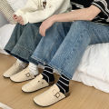 Julyya Sandals For MEN&WOMEN Clogs Shoes Leather With Buckle Half Shoes. 