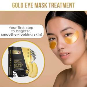 HQL Golden Hydrating Eye Mask for All Year Women  Adults with Dark Circles and Fine Lines  Deep Nourishing Natural Formula for Eye Fatigue Relief