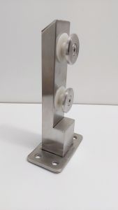 [Ảnh thật] [Giá hủy diệt] Chân kẹp kính hộp 20*40 cho lan can kính - Trụ inox lan can kính