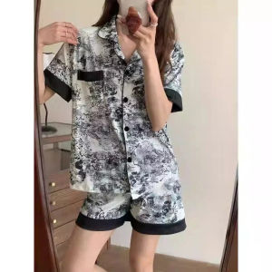 Chinese Elegant Ink and Wash Painting Womens Pajamas Ancient Style Classical Flavor Sleepwear 2026 New Summer Fashion Nightgown