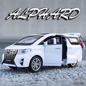 【RUM】1:32 Scale TOYOTA ALPHARD Alloy Car Model Sound and Light effect Diecast car Childrens Christmas gifts Boys Gift Collection toys Pull back power