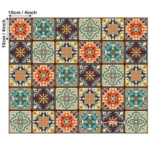 30pcs Of 10*10cm Mexican Tiles Tile Stickers Decorative Tiles Vinyl Stickers Wall Stickers Tile Stickers Peel and Stick Wall Decals