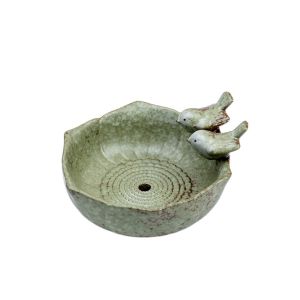 HEALMEYOU Ceramic Bird Bath Statue Handicraft Vintage Succulent Flower Pot Art Decor Cartoon Hydroponic Flowerpot Lotus