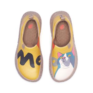 UIN Toledo IV Womens Art Painted Travel Shoes Slip On Loafers Comfort Lightweight Sneakers Meow FUN