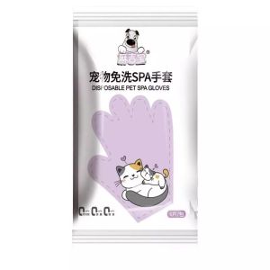 SG In Stock Pet No Rinse Cleaning Gloves 6 Pcs Dog Cat Waterless Deodorizing  Grooming Wipes Gloves