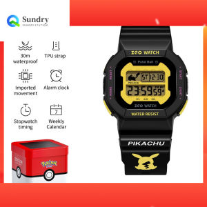 Pokemon Pikachu Electronic Watch For Boys Luminous 50M Waterproof Childrens Birthday Gift 866