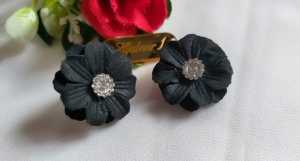 Hijabnur1 - Sepasang Anting Klip Bunga Besar  - Anting Jepit HIjab Handmade