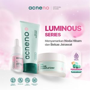 Acneno - Bundle Glow Basic Routine Paket Skincare Sabun Wajah Daily Acne Facial Wash 80ml & Luminous GLow Serum 12ml & Pelembab Daily Acne Moisturizer 50g