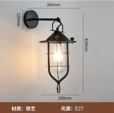 Retro Industrial Style Wall Lamp American Creative Aisle Light Iron Bedside Stair Bar Restaurant Corridor Cafe Lamp