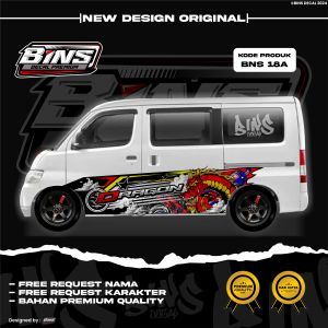 BNS18-STIKER MOBIL DECALL CUSTOM MINIBUS GRANDMAX STATION BLINDVAN APV CARRY LUXIO GRATIS GANTI NAMA DAN GAMBAR