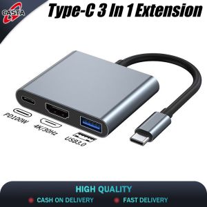 USB 3.0 Charging HUB Adapter USB-C 3 in 1 Converter Multiport For Macbook Windows Android