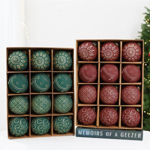MIRELAE 12PCS 8cm Bộ trang trí Giáng sinh Họa tiết vẽ Nhựa trang trí cây thông Noel Phong cách cổ điển. Cổ điển trang trí Giáng sinh Tiệc