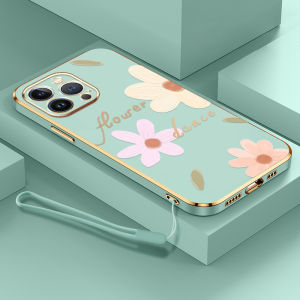 YBD ตรงขอบ Electroplated กรณีโทรศัพท์สำหรับ OPPO A9 2020 A5 2020กรณีกล้องแม่นยำกรณีดอกไม้แบบกรณีที่มีเชือกเส้นเล็กฟรี