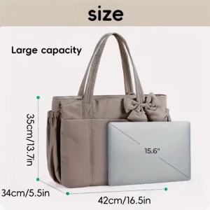 Padded Tote BagLarge Capacity Women Bow Crossbody Shoulder BagStudent Commuter Yoga Gym Travel Messenger BagVersatile HandbagWomens Shoulder Bag