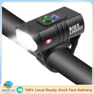 Jocestyle LED Bicycle Front Light Aluminum Alloy with Tail Light Cycling Headlight USB Charging IP44 Waterproof Riding Safety Accessories