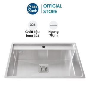 Chậu Rửa Chén Malloca MS 6302T - 1 Ngăn - Ngang 75cm - Chất Liệu Thép Không Gỉ Cao Cấp - Bộ Xả Thông Minh Ngăn Mùi - Bề Mặt Dễ Vệ Sinh - Bảo Hành 3 Năm Tại Nhà - Hàng Chính Hãng