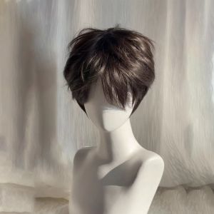 วิกผมสั้นชายขายดีข้ามพรมแดนเวอร์ชั่นเกาหลีหล่อแตกส่วนต่างปกปุยทุกวันธรรมชาติจำลองคนผมเต็มหัว