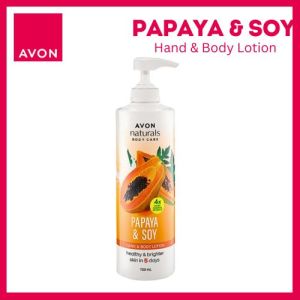 Avon Papaya & Soy Hand and Body Lotion - Ultimate Moisturizing Whitening Firming Anti-Bacterial and Sun Protection Formula