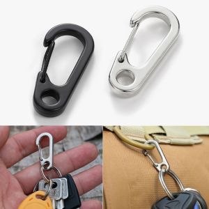 D1 Clasp Hook Single Hole Clip Zinc Alloy Paracord Spring Quickdraw Carabiner EDC Snap Buckle Keyring Keychain Stainless