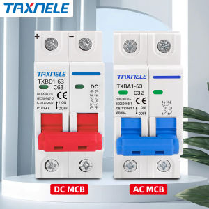 TAXNELE 2P AC DC MCB 1000V มินิเบรกเกอร์วงจรสำหรับระบบโซลาร์เซลล์ 16A 25A 32A 63A