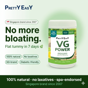 Pretty Easy VG POWER Prebiotic Fiber Supplement 300g | Gut Health Detox Bloating Relief Weight Loss Singapore