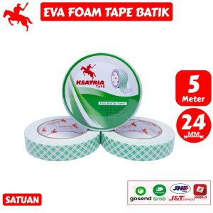 [TERMURAH] KSATRIA Tape Eva Foam Batik Tape / Double Tape Busa Putih 24mm x 5 meter -Pcs