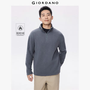 Giordano Men Polar fleece stand collar half zip sweatshirt Free Shipping 01025806