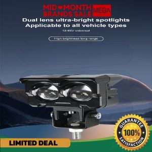 MOFOX 80W LED Motorcycle Spotlight – Dual Color Hi/Lo Beam Waterproof Off-Road