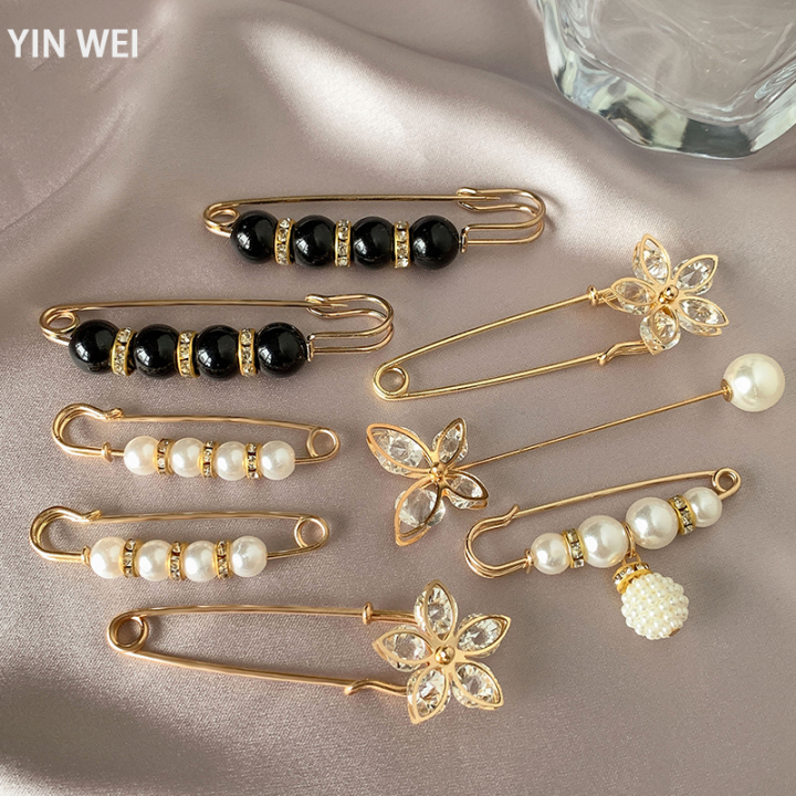Korean Fashion Pearl Women Multi-Purpose Pin Brooch Adjustable Pin