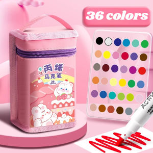 Acrylic Paint Marker Pen Set Waterproof Quick Dry 24 36 48 60 Colours Art Drawing Graffiti Craft Kids School