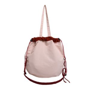 XSDDSF      น้ำหนักเบามาก ถุงสิริ drawstring สไตล์เกาหลีแบบ ไนลอนทำจากไนลอน กระเป๋าสะพายไหล่สำหรับผู้หญิง ของใหม่ ลำลองแบบสบายๆ กระเป๋าโท้ทความจุขนาดใหญ่ การเดินทางการเดินทาง