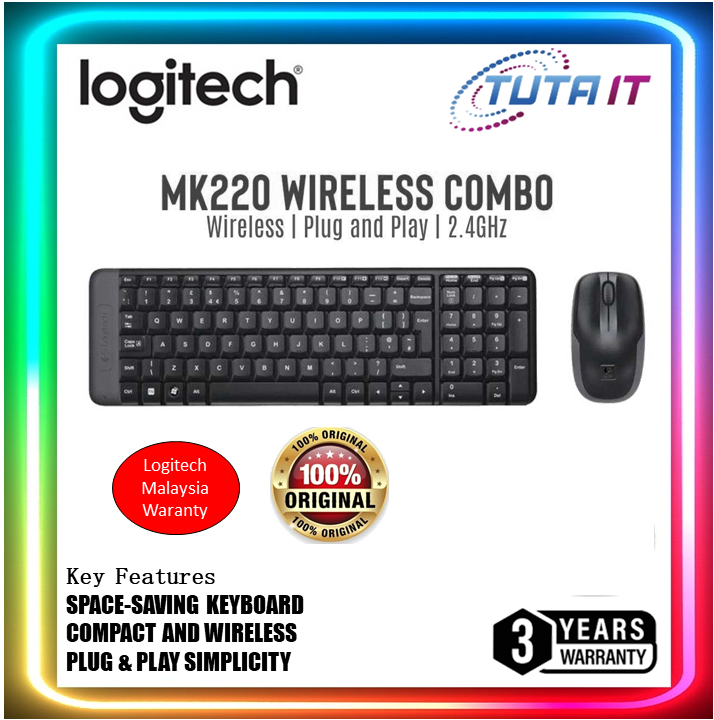 Logitech MK220 Compact Wireless Keyboard Mouse Combo(920-003235) | Lazada